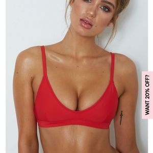 White fox boutique coral bikini top